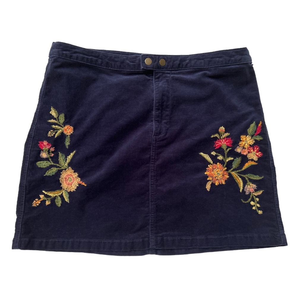 Mossimo Navy Blue Corduroy Mini Skirt